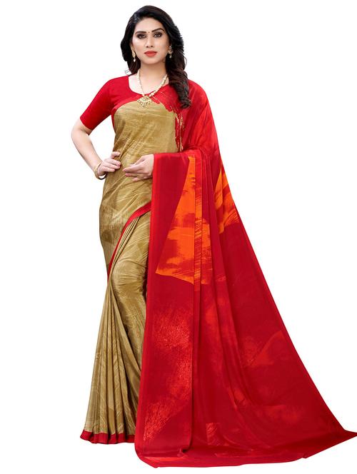 women green printed saree with blouse - 20346528 - Very Small Image - 1