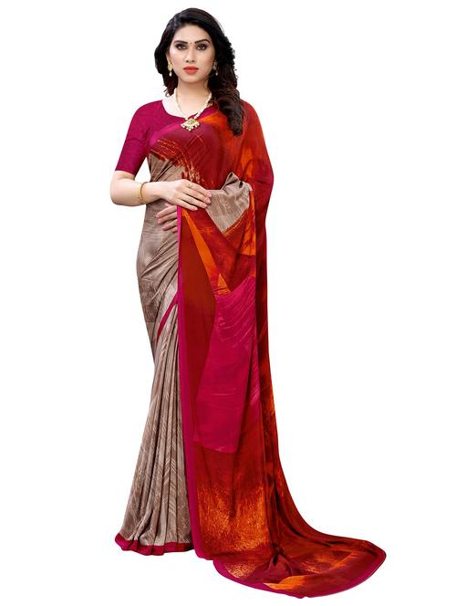 women grey printed saree with blouse - 20346529 - Very Small Image - 1