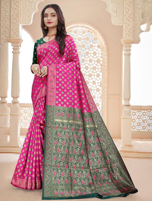 women zari work banarasi saree - 20346620 - Very Small Image - 1