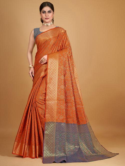 women zari work banarasi saree - 20346646 - Very Small Image - 1