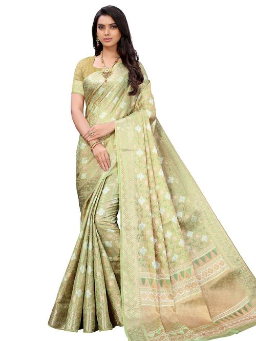 women zari work banarasi saree with blouse - 20346776 - Very Small Image - 1