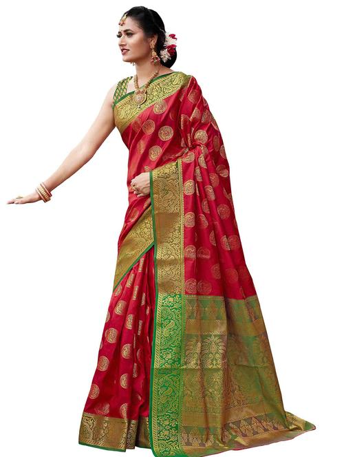 women zari work kanjivaram saree - 20346798 - Very Small Image - 1