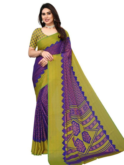 women blue geometric bordered saree - 20346908 - Very Small Image - 1