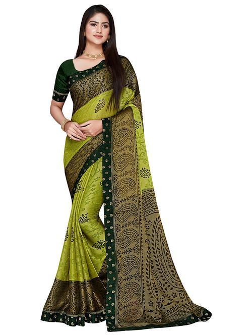 women's paisley green colored saree with blouse - 20346977 - Very Small Image - 1