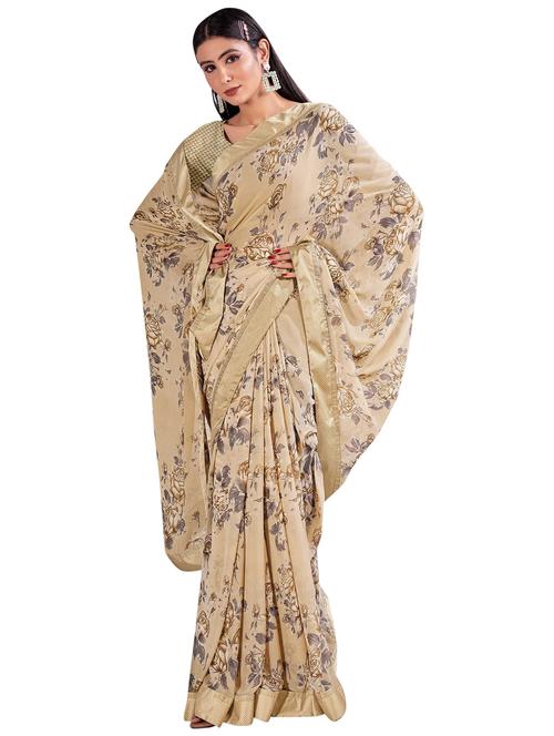 floral printed saree with blouse - 20347085 - Very Small Image - 1