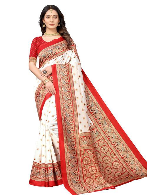 contrast border printed saree - 20347281 - Very Small Image - 1
