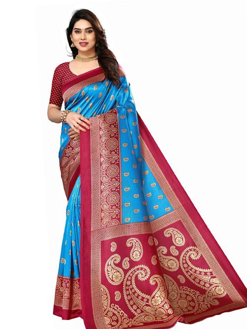 paisley printed saree with blouse - 20347961 - Very Small Image - 1