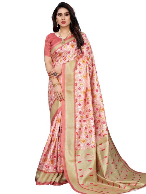 ikat printed saree with blouse - 20347991 - Very Small Image - 1