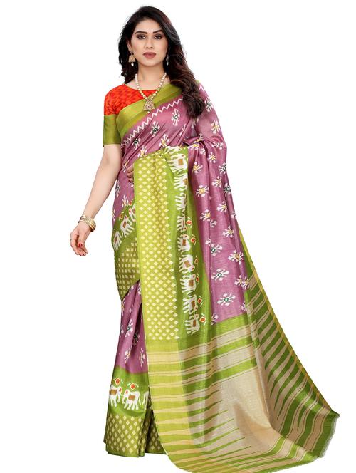 ikat printed saree with blouse - 20348033 - Very Small Image - 1