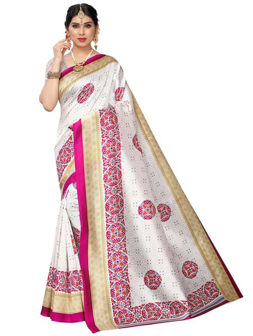 women printed bordered saree with blouse - 20348041 - Very Small Image - 1