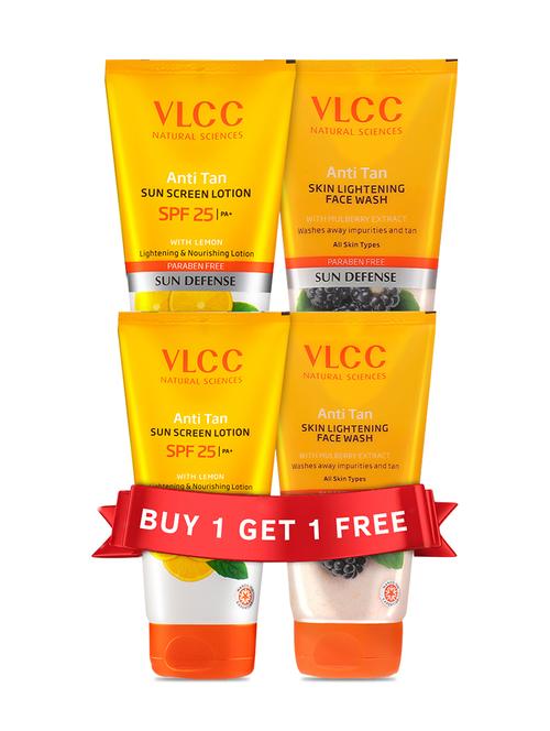 anti tan kit ( anti - tan lightening face wash b1g1 & ani tan sunscreen lotion b1g1 ) - 20348108 - Very Small Image - 1