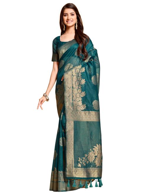 women's banarasi saree with blouse - 20348382 - Very Small Image - 1