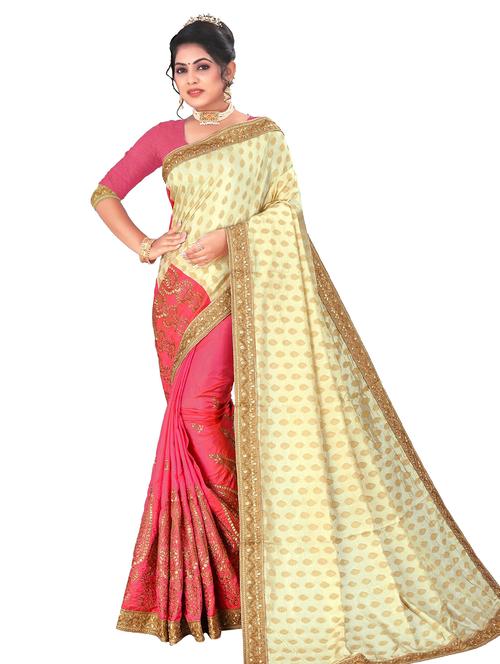 women embroidered half & half saree with blouse - 20348453 - Very Small Image - 1