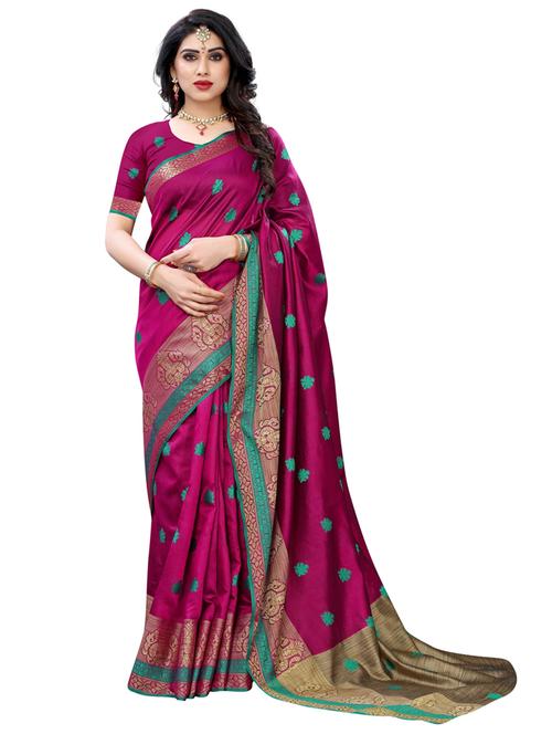 women zari work kanjivaram saree with blouse - 20348689 - Very Small Image - 1