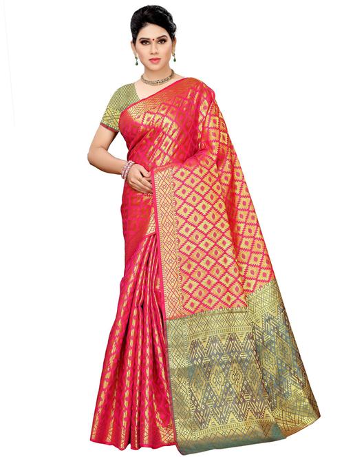 women's self design pink colored saree - 20348794 - Very Small Image - 1
