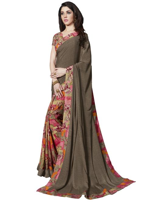 printed half & half saree with blouse - 20348921 - Very Small Image - 1