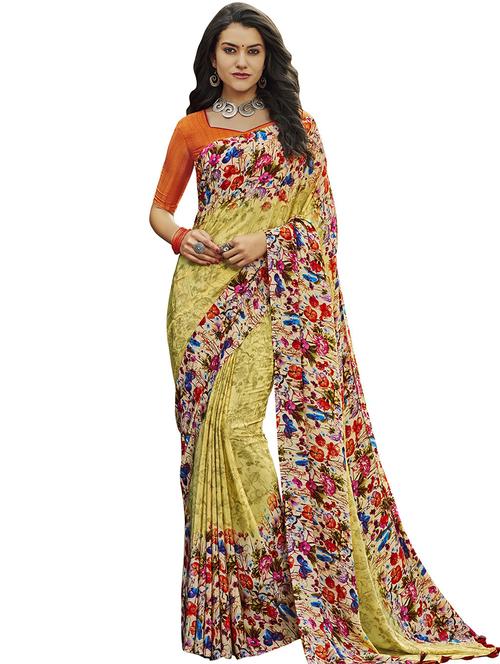 floral printed saree - 20349159 - Very Small Image - 1