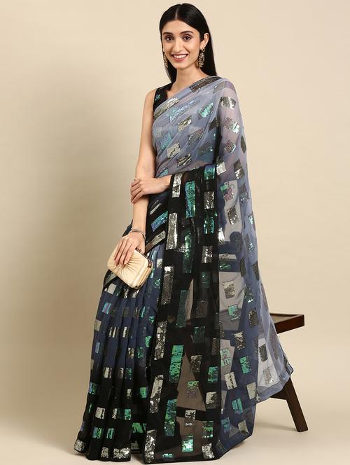 women's embellished saree - 20349625 - Very Small Image - 1