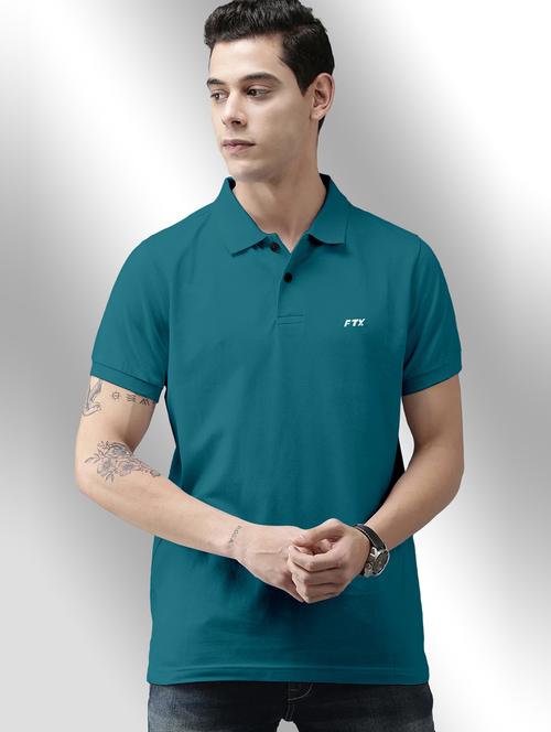teal solid polo t-shirt - 20351197 - Very Small Image - 1