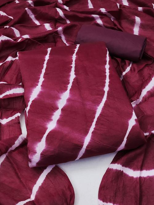 maroon colored unstiched dress - 20351339 - Very Small Image - 1