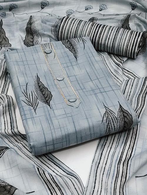 grey colored unstiched dress - 20351347 - Very Small Image - 1