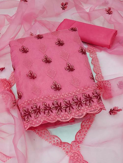 pink colored unstiched dress - 20351464 - Very Small Image - 1