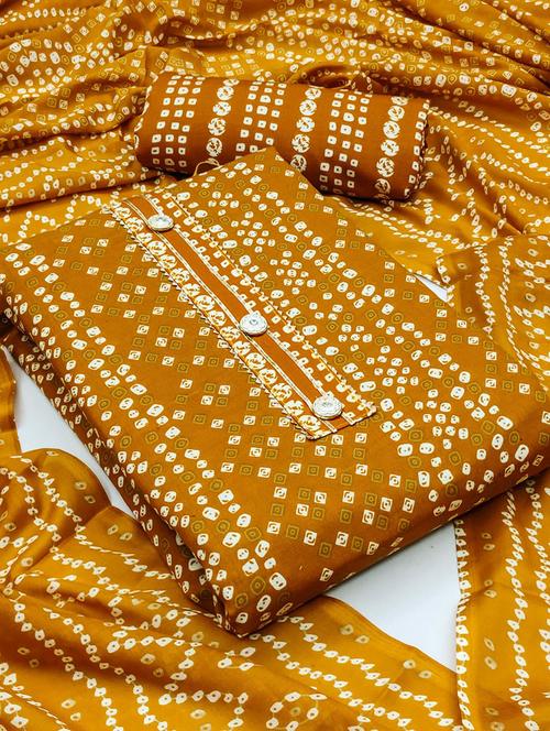 mustard colored unstiched dress - 20351482 - Very Small Image - 1