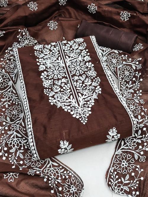 copper colored unstiched dress - 20351626 - Very Small Image - 1