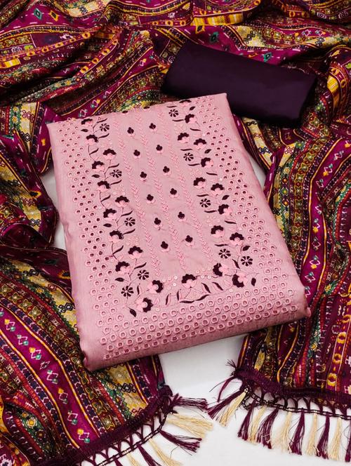 pink colored unstiched dress - 20351632 - Very Small Image - 1