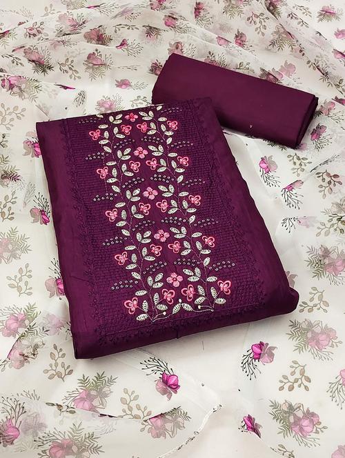 purple colored unstiched dress - 20351640 - Very Small Image - 1
