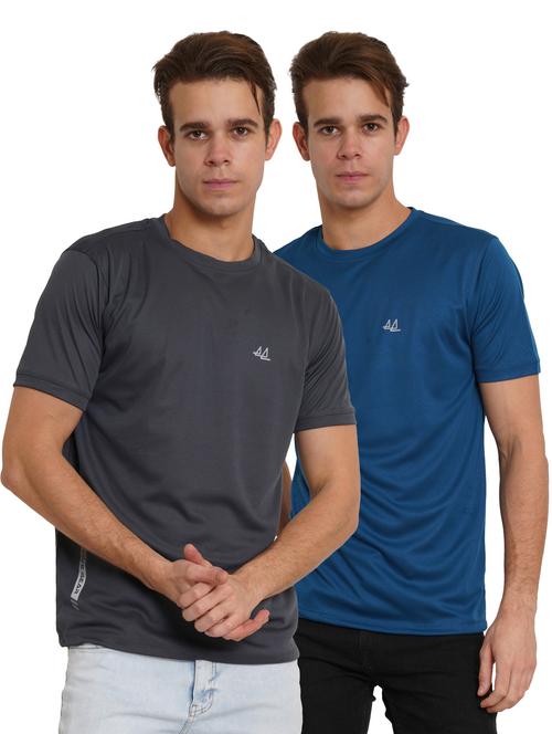pack of 2 solid round neck t-shirt - 20352013 - Very Small Image - 1