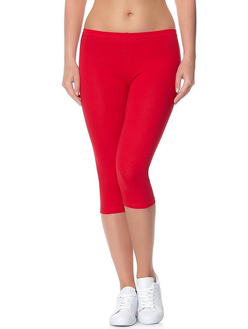 red solid mid rise capri - 20353794 - Very Small Image - 1