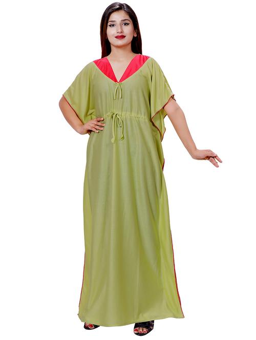 olive color block nighty - 20354597 - Very Small Image - 1