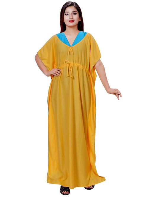 yellow color block nighty - 20354599 - Very Small Image - 1