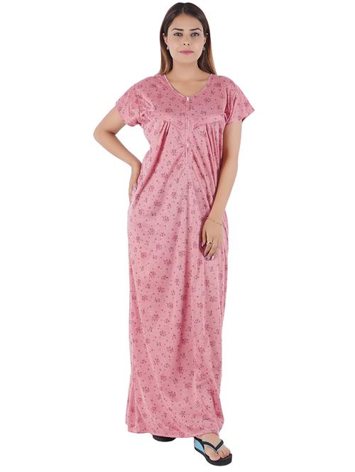 pink floral print nighty - 20354615 - Very Small Image - 1