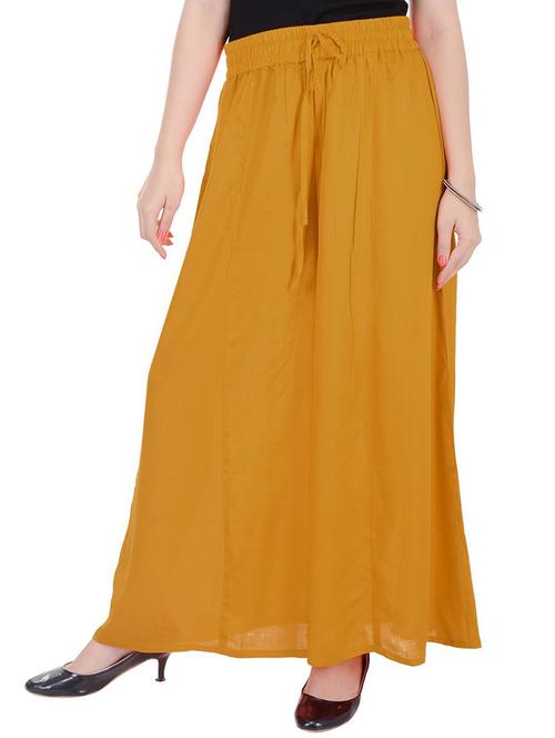 yellow solid relaxed fit palazzo - 20354898 - Very Small Image - 1