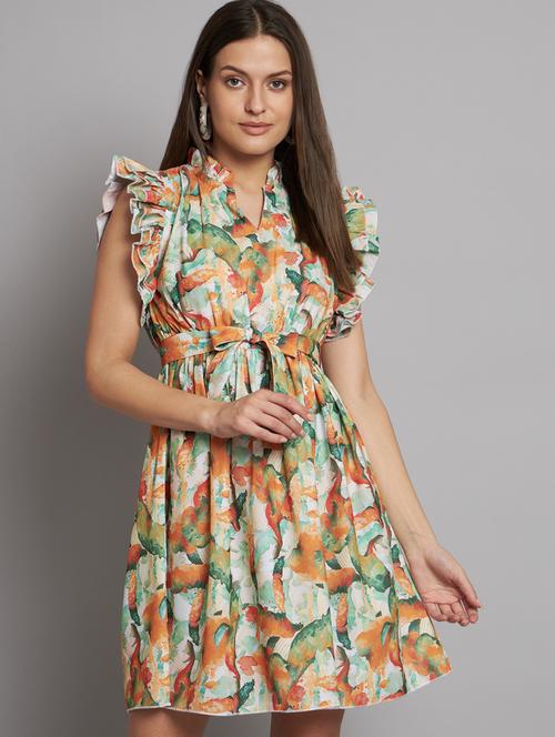 multi colored abstract print a-line dress - 20355000 - Very Small Image - 1
