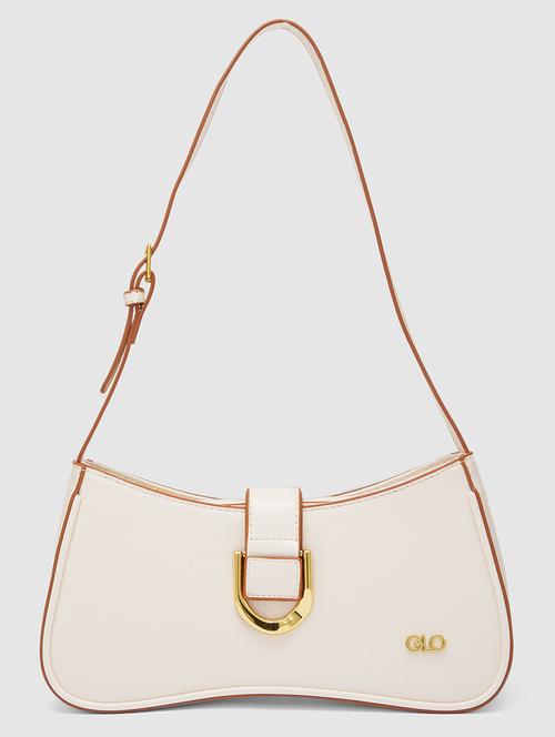 globus women white solid vegan leather handheld bag - 20355082 - Very Small Image - 1