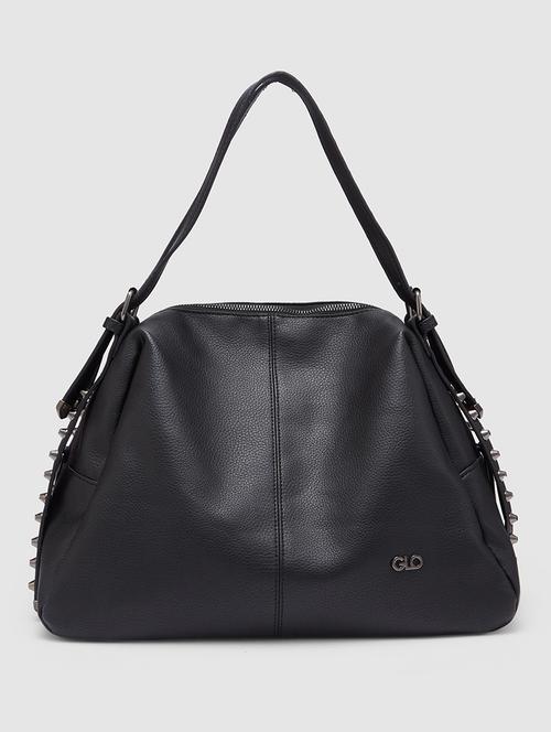 globus women black textured vegan leather hobo bag - 20355096 - Very Small Image - 1