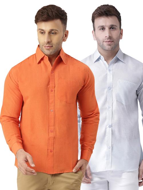 pack of 2 full sleeves solid casual shirts - 20355280 - Very Small Image - 1
