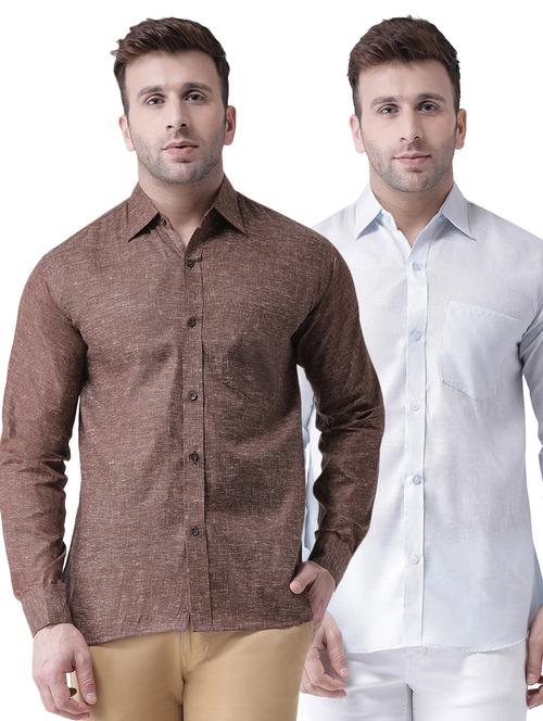 pack of 2 full sleeves solid casual shirts - 20355281 - Very Small Image - 1