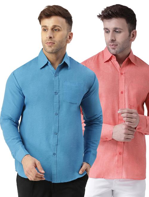 pack of 2 full sleeves solid casual shirts - 20355295 - Very Small Image - 1