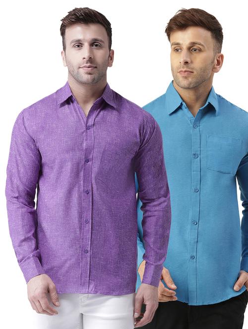 pack of 2 full sleeves solid casual shirts - 20355298 - Very Small Image - 1