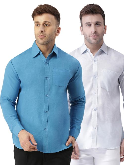 pack of 2 full sleeves solid casual shirts - 20355300 - Very Small Image - 1