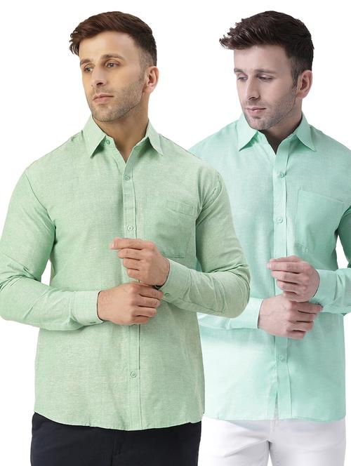 pack of 2 full sleeves solid casual shirts - 20355327 - Very Small Image - 1