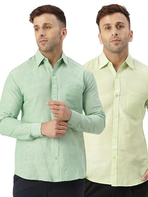pack of 2 full sleeves solid casual shirts - 20355347 - Very Small Image - 1