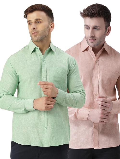pack of 2 full sleeves solid casual shirts - 20355352 - Very Small Image - 1