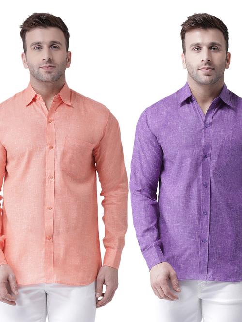 pack of 2 full sleeves solid casual shirts - 20355396 - Very Small Image - 1