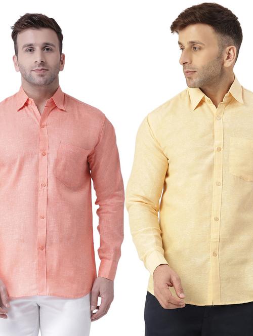 men pack of 2 self designed cotton casual shirt - 20355420 - Very Small Image - 1
