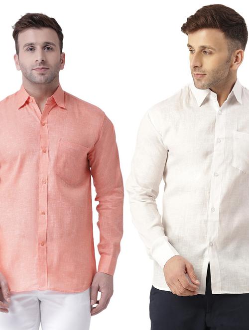 men pack of 2 self designed cotton casual shirt - 20355424 - Very Small Image - 1